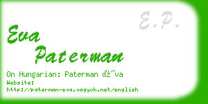 eva paterman business card